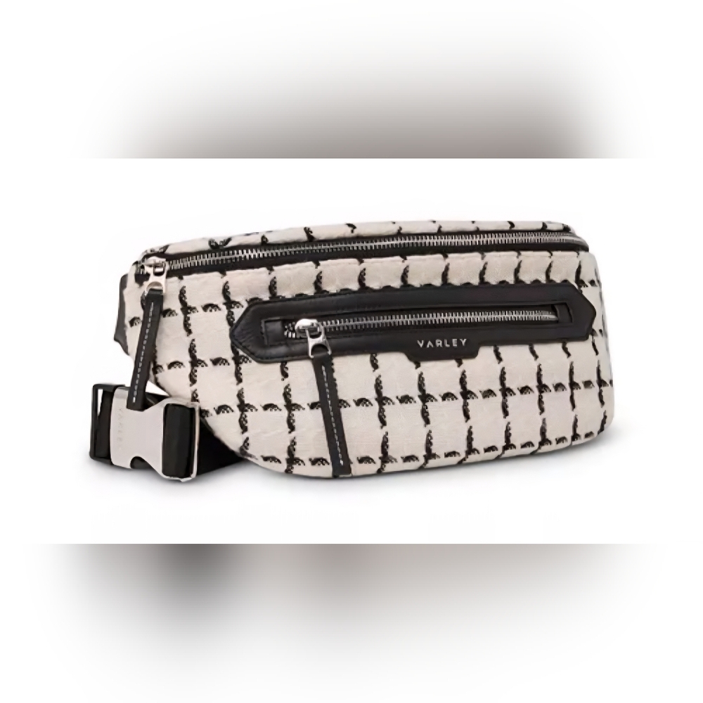 NWT Varley Roby Belt Bag- One Size- Egret Mono Check Print - Picture 10 of 11